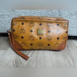 MCM Cognac Visetos Pouch Bag